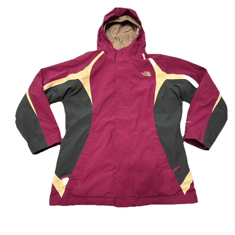 The North Face Girl's Sz XL 18 Purple 2-in-1 Fleece Lined Rain Snow Jacket EUC - Picture 1 of 15